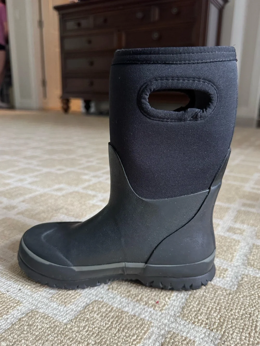 BOGS Kids Grasp Solid Waterproof Insulated Winter Snow Boots Black Size 12